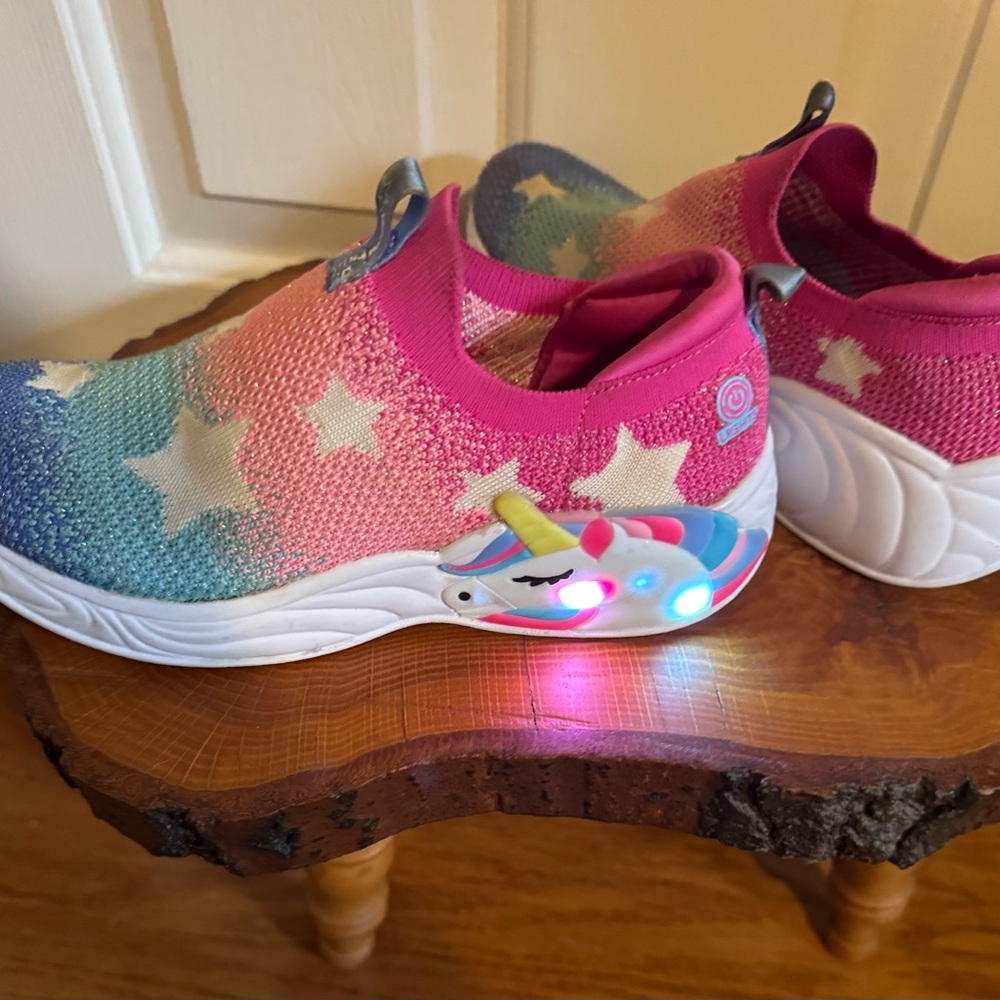 Skechers Pink and Blue Unicorn Light-Up Sneakers